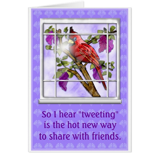 Kardinal & Lilacs (getweetet Karte) (Vorne)