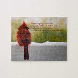 Kardinal mit Besuchern aus dem Himmel 10x8 herausf Puzzle