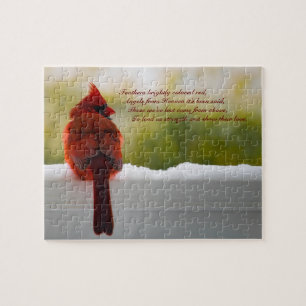 Kardinal mit Besuchern aus dem Himmel 10x8 herausf Puzzle