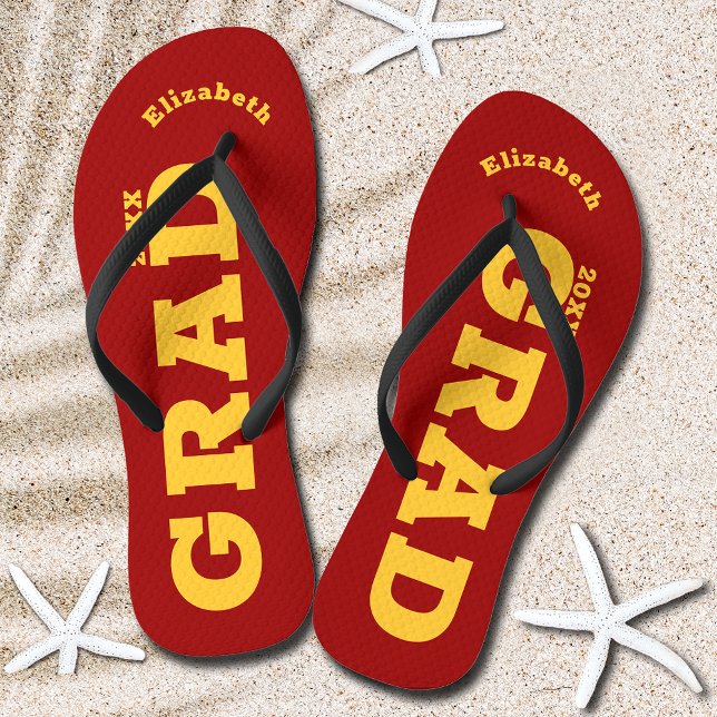 Kardinal Red and Gold Abschluss Senior Class Flip Flops (Cardinal Red and Gold Graduation Senior Class Flip Flops)