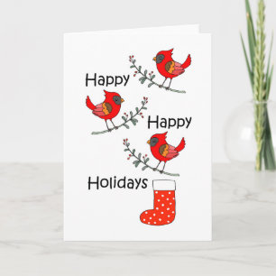 Kardinal Red Bird Funny Happy Weihnachten Karte