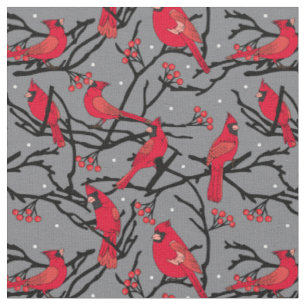 Kardinal Red Birds Muster Weihnachtsfeiertage Stoff