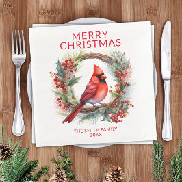 Kardinal Red Christmas Party Serviette