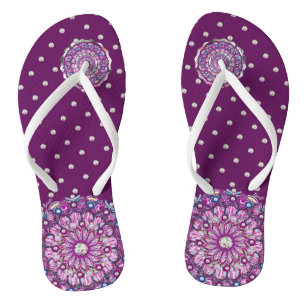 Kardinal Red Rosace Flip Flops