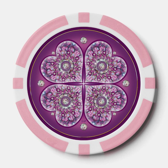 Kardinal Red Rosace Pokerchips (Vorderseite)
