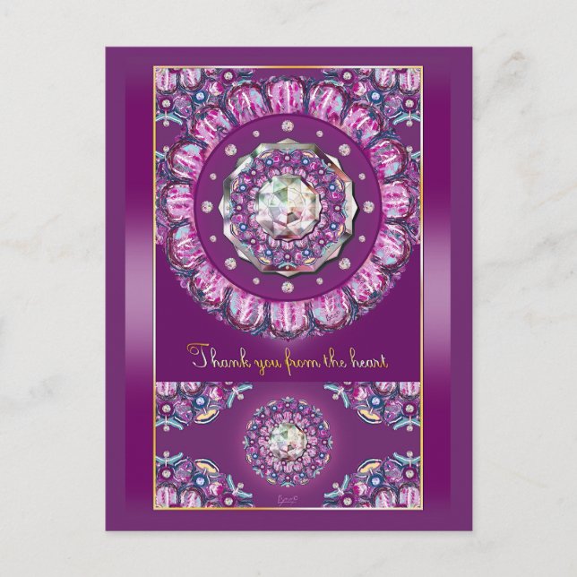 Kardinal Red Rosace Postkarte (Vorderseite)