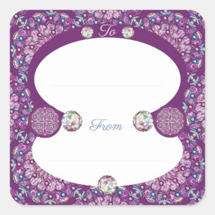 Kardinal Red Rosace Quadratischer Aufkleber