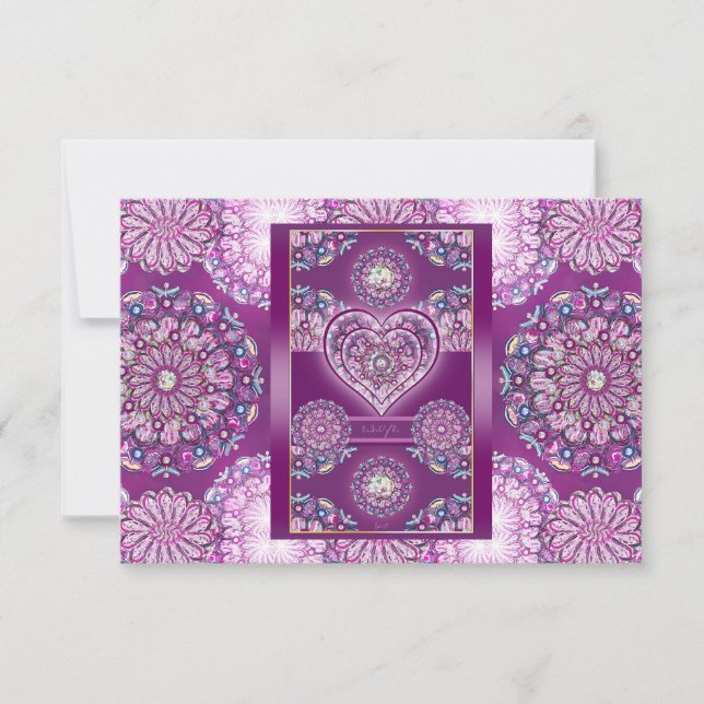 Kardinal Red Rosace RSVP Karte (Vorderseite)