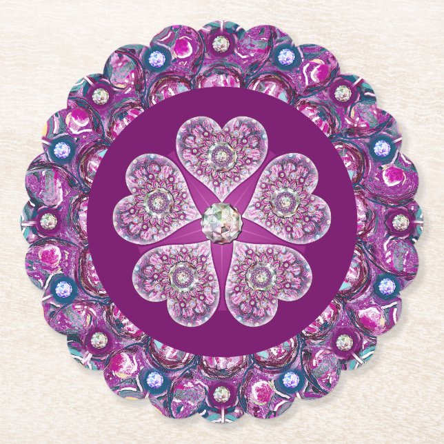 Kardinal Red Rosace Untersetzer (Vorderseite)