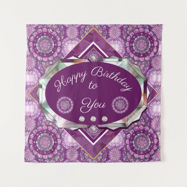 Kardinal Red Rosace Wandteppich (Vorderseite)