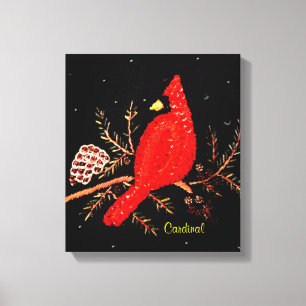 Kardinal Redbird Vogelsequins-Stickerei-Entwurf Leinwanddruck