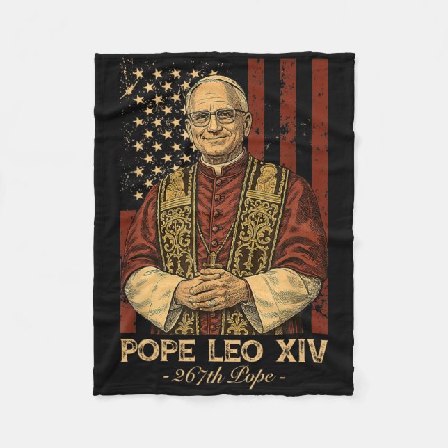 Kardinal Robert Francis Prevost Pope Leo Xiv Ameri Fleecedecke (Vorderseite)