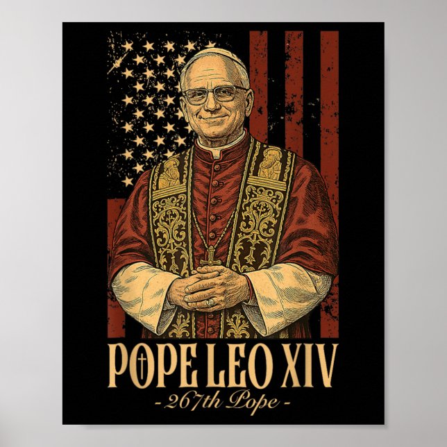 Kardinal Robert Prevost Papst Leo Xiv 1 Poster (Vorne)