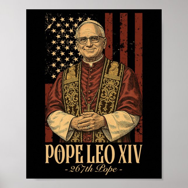 Kardinal Robert Prevost Pope Leo Xiv Poster (Vorne)