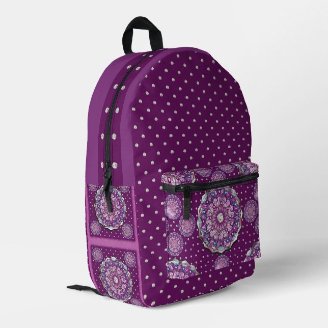 Kardinal Rosace Bedruckter Rucksack (Rückseitige Ecke links)