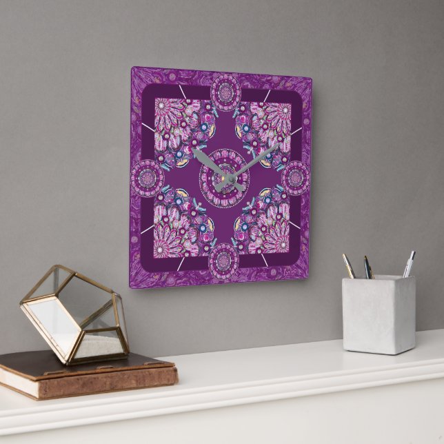 Kardinal Rosace Quadratische Wanduhr (Büro)