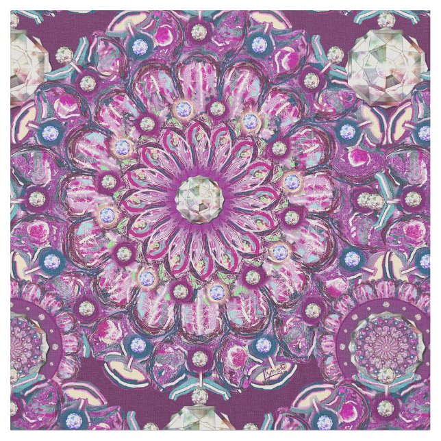 Kardinal Rosace Stoff (Nahaufnahme)