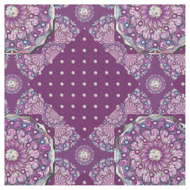 Kardinal Rosace Stoff (Nahaufnahme)