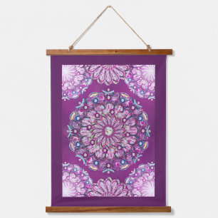 Kardinal Rosace Wandteppich Mit Holzrahmen