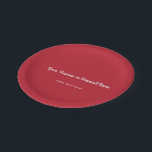 Kardinal rot - Vollfarbe personalisiert Pappteller<br><div class="desc">Kardinal Rot Vollfarbe - personalisierte Papiertafel für lebhafte Farbliebhaber - Sie können sie jetzt mit Ihrem Text /image/logo.Aus Alma Wads solider Kollektion anpassen.</div>