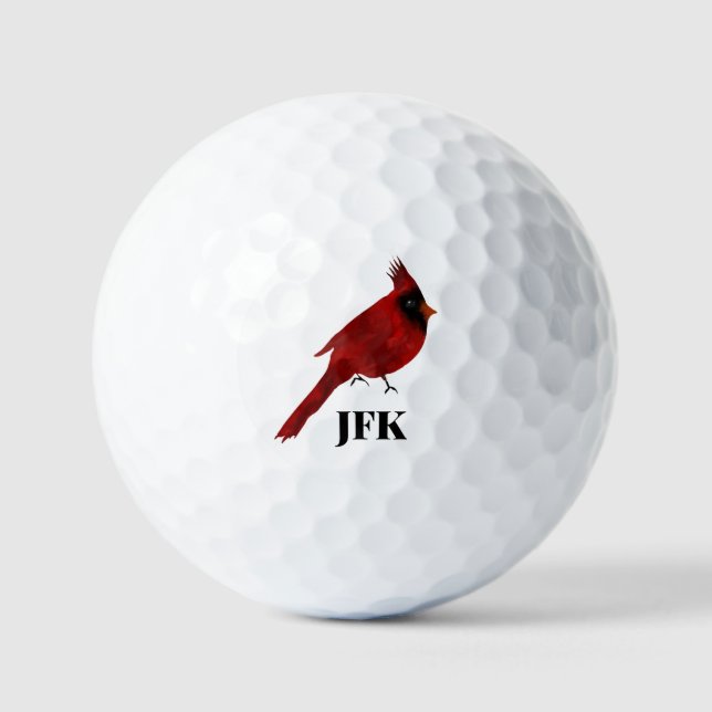 Kardinal Rote Wildtiere Golfball (Vorderseite)
