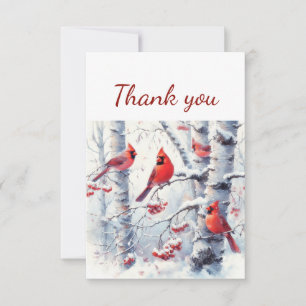 Kardinal Roter Bird Naturschutz Dankeskarte
