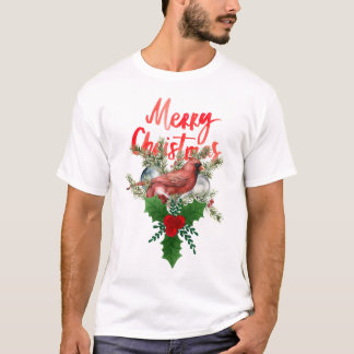 Kardinal, roter Kardinal, Kardinal Weihnachten, Wi T-Shirt