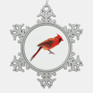 Kardinal Schneeflocken Zinn-Ornament