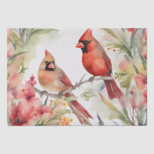 "Kardinal Serenade: Ein Blumenmotiv Seidenpapier