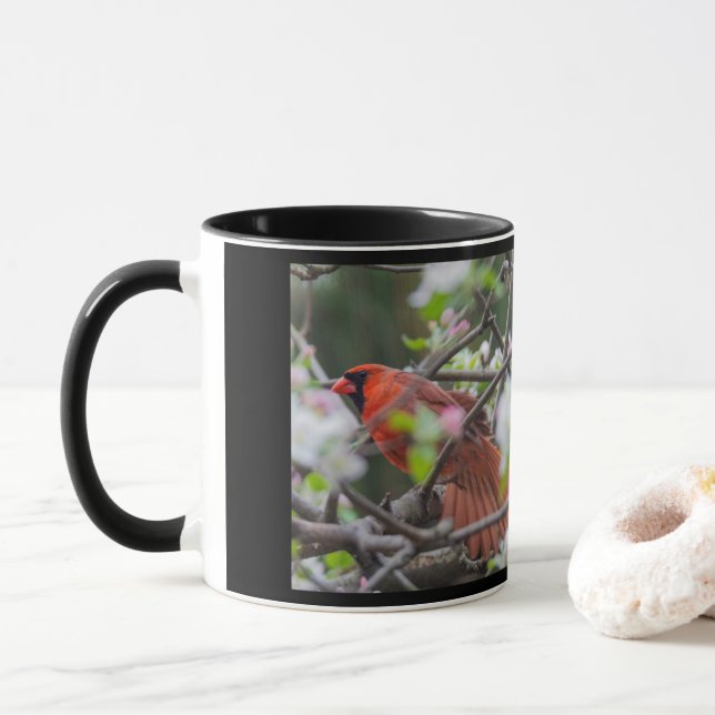 Kardinal Songbird Pair Tasse (Mit Donut)