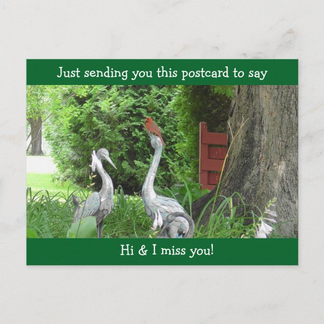Kardinal Sprichwort Hallo und Miss You Postkarte (Vorderseite)
