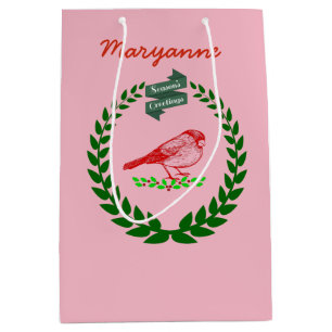 Kardinal-Stechpalmen-Kranz-Saisons Rosa Freude Mittlere Geschenktüte