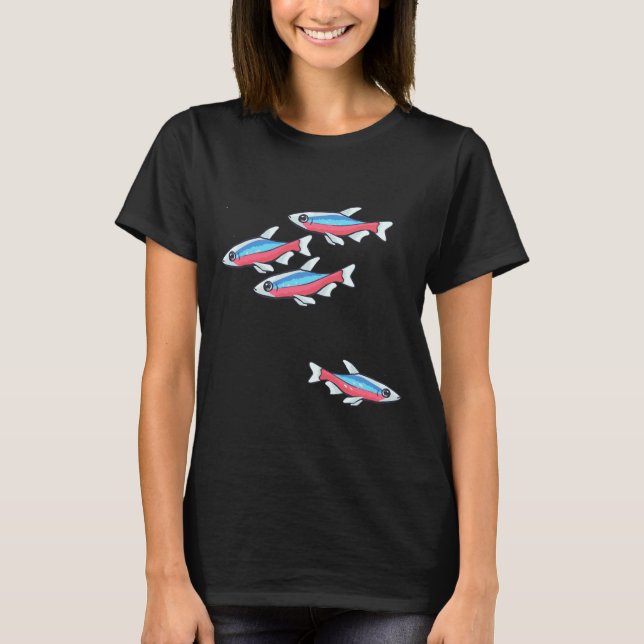 Kardinal Tetra Schooling Tetra Community Fisch T-Shirt (Vorderseite)
