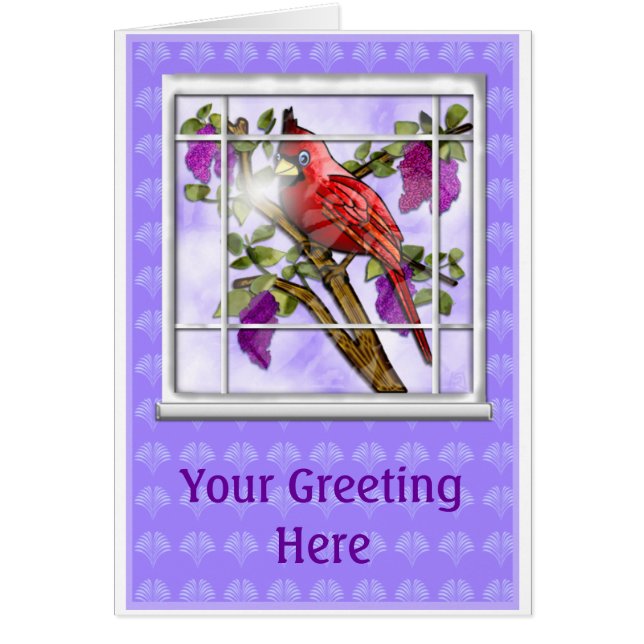 Kardinal u. Fliedern (Karte) (Vorne)