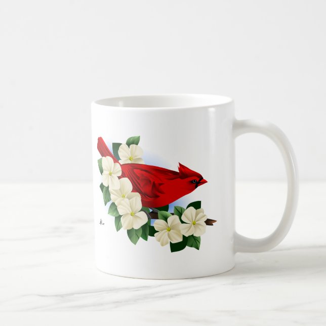 Kardinal und Dogwood-Blume Tasse (Rechts)