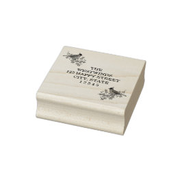 Kardinal und Holly Rücksendeadresse Holzkunst Brie Gummistempel