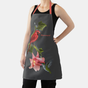 Kardinal und Hummingbird Pink Lily and Ivy Schürze