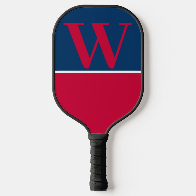Kardinal- und Navy-Uni-Monogramm-Paddel Pickleball Schläger (Vorderseite)