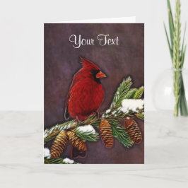 Kardinal und Pinecones Feiertagskarte
