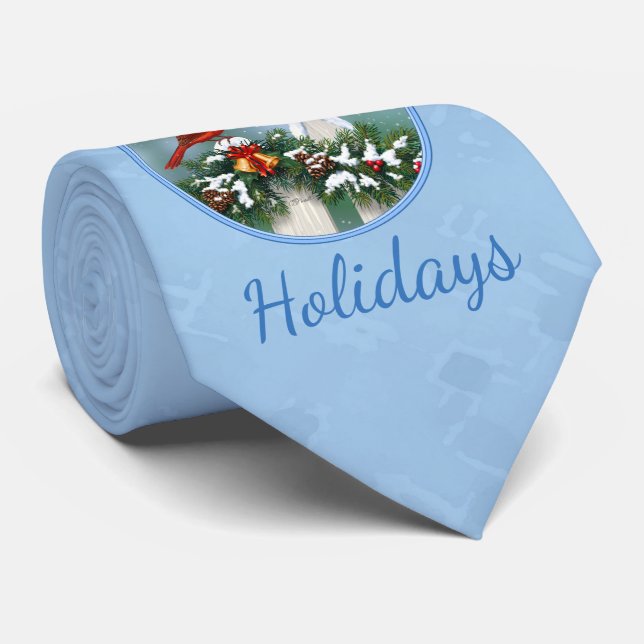 Kardinal und Weihnachtsgarten Krawatte (Gerollt)