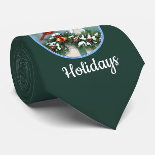 Kardinal und Weihnachtsgarten Krawatte