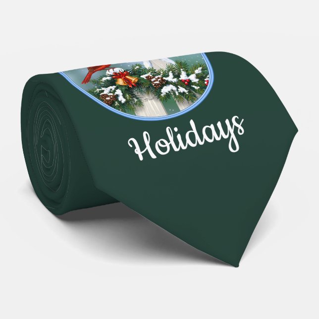 Kardinal und Weihnachtsgarten Krawatte (Gerollt)