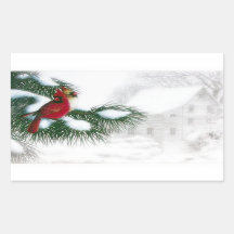 Kardinal Vögel im Schnee Sticker