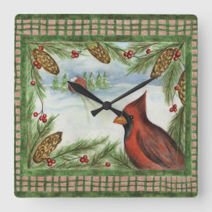 Kardinal-Wandklemme Quadratische Wanduhr