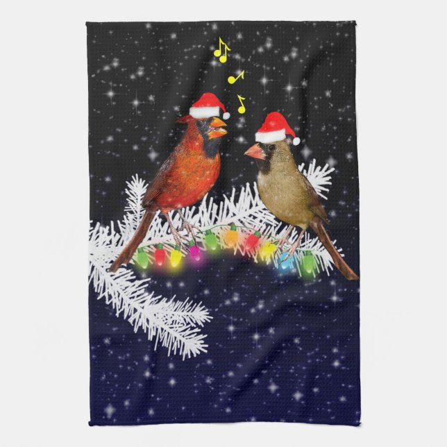 Kardinal Weihnachten Küchentuch (Vertikal)