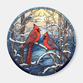 Kardinal Weihnachtsbird verklebte Glass Style Magn Magnet