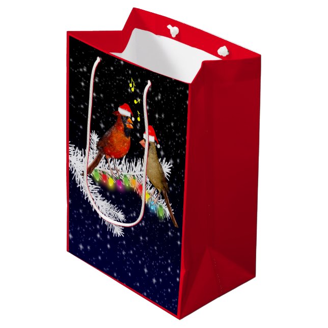 Kardinal Weihnachtsgeschenk Mittlere Geschenktüte (Vorderseite Schrägansicht)