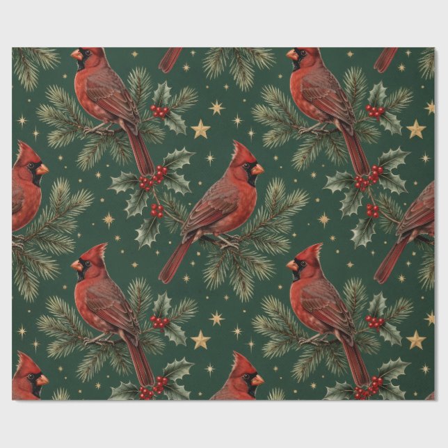Kardinal-Weihnachtsgeschenkpapier Geschenkpapier (Flach)