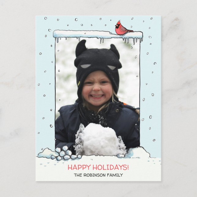 Kardinal Weihnachtskarte, Kardinal Foto Postkarte (Vorderseite)