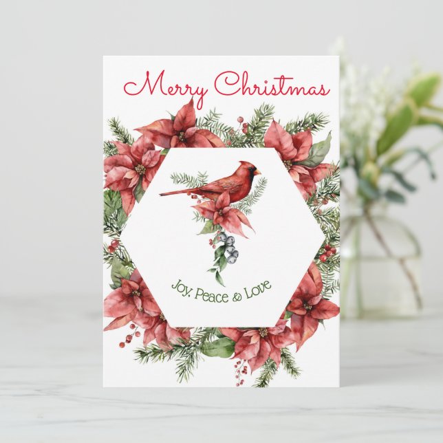 Kardinal Weihnachtskarte Karte (Stehend Vorderseite)